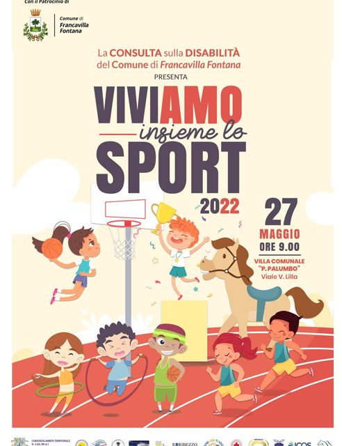 Francavilla Fontana, il 27 maggio appuntamento con “Viviamo lo Sport” e i piccoli protagonisti delle attività di inclusione