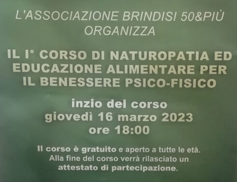 Naturopatia ed educazione alimentare, l’associazione ”50&Più” organizza un corso per essere aggiornati e informati