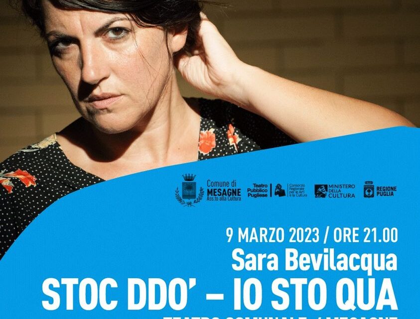 Sara Bevilacqua in scena giovedì 9 marzo al Teatro comunale di Mesagne