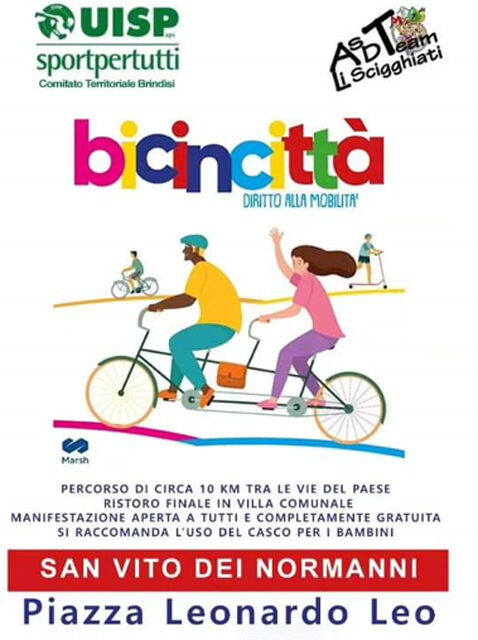 San Vito dei Normanni, il 7 maggio la ciclo passeggiata “Bici in città” organizzata dalla ASD Team “Li Scigghiati”