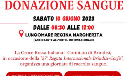 Croce Rossa Italiana e Circolo della Vela Brindisi, giornata per la donazione del sangue