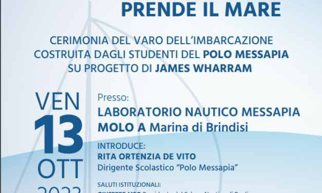 Venerdì 13 ottobre sarà inaugurato “Maui, il mio catamarano”: imbarcazione a cura degli studenti del Polo Messapia