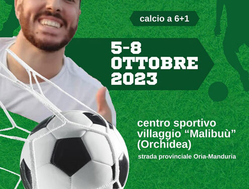 Oria, dal 5 all’8 ottobre 2023 la seconda edizione del Memorial “Francesco Perrucci” al centro sportivo villaggio “Malibuù”