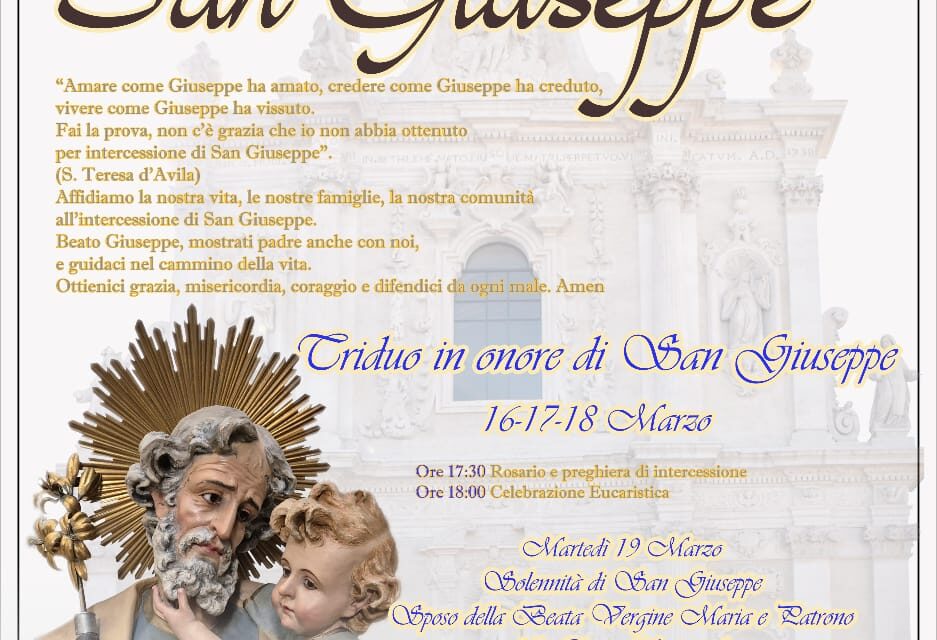 “San Giuseppe protagonista della storia”, martedì 19 marzo i festeggiamenti a Mesagne