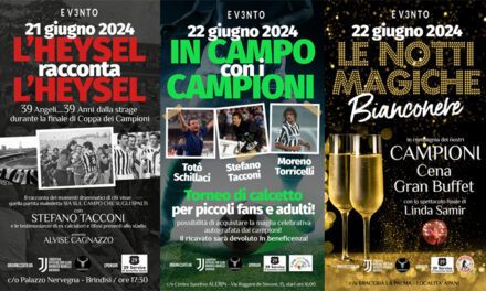 Ev3nto, domani a Brindisi Schillaci, Tacconi e Torricelli per il primo di una due giorni indimenticabile organizzata dallo Juventus Club “Andrea Agnelli”
