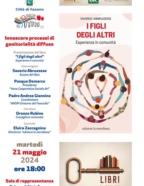 Fasano, presentazione del libro “I figli degli altri. Esperienze in comunità”