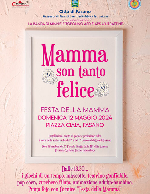 Fasano, “Mamma son tanto felice”: la festa tra poesia, foto e animazione Posta in arrivo