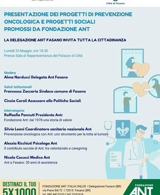 L’ANT Fasano presenta i progetti sociali di prevenzione oncologica