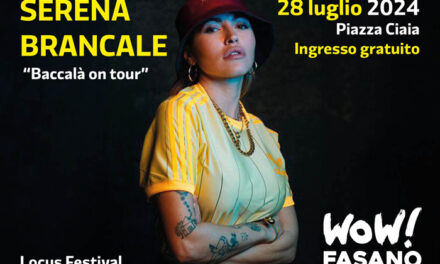 Fasano, wow!, Serena Brancale in Piazza Ciaia con il suo “Baccalà on tour”