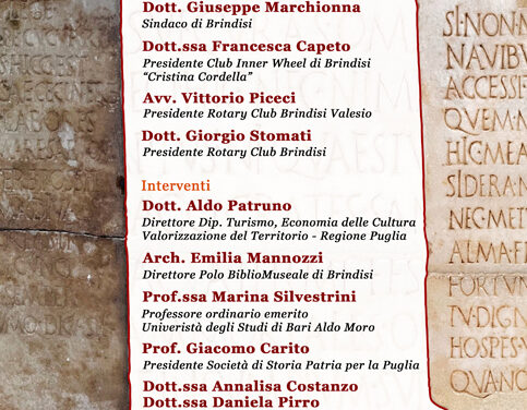 Brindisi, Museo Archeologico Ribezzo, il 25 giugno la presentazione alla Città del restauro conservativo Epigrafe del Viaggiatore