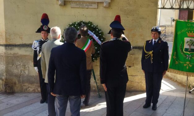 Cerimonia di commemorazione del Maresciallo dell’Arma dei carabinieri Antonio Dimitri