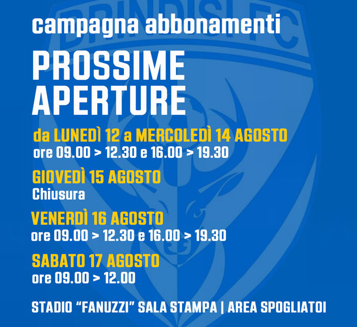 Calcio, Campagna abbonamenti Brindisi FC, le prossime aperture e le ultime dal ritiro