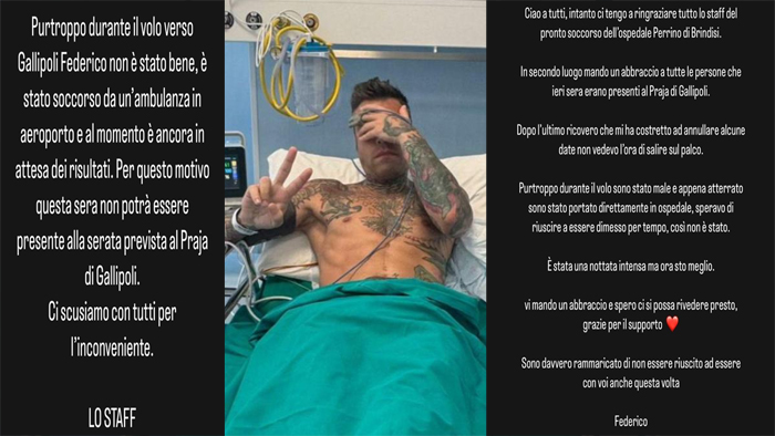 Tommaso Gioia: “Riconoscimento al Personale Sanitario per le Cure Prestate a Fedez presso l’Ospedale Perrino di Brindisi”