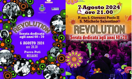 Riparte il tour di Revolution, il 6, 7 e 8 agosto tre serata consecutive a Mesagne, San Michele Salentino e Costa Merlata di Ostuni