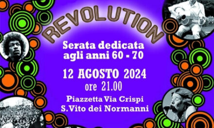 Revolution fa tappa a San Vito dei Normanni, domani 12 agosto nella Piazzetta di Via Crispi