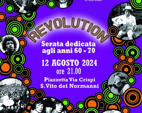 Revolution fa tappa a San Vito dei Normanni, domani 12 agosto nella Piazzetta di Via Crispi