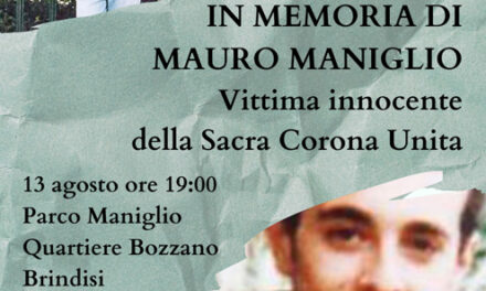 Cerimonia di commemorazione di Mauro Maniglio, il 13 agosto nel parco del quartiere Bozzano a lui intitolato