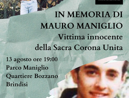 Cerimonia di commemorazione di Mauro Maniglio, il 13 agosto nel parco del quartiere Bozzano a lui intitolato