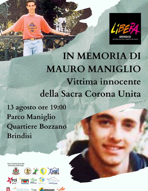 Cerimonia di commemorazione di Mauro Maniglio, il 13 agosto nel parco del quartiere Bozzano a lui intitolato