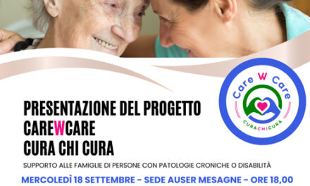 Auser Mesagne ospita pa presentazione delle attività del progetto “Carewcare – Cura chi cura”, insieme per i caregiver