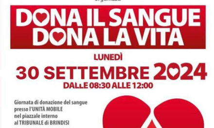 Donazione sangue, Associazione Nazionale Magistrati e Asl Brindisi insieme per una raccolta straordinaria