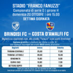 Calcio, Serie D Girone H, Brindisi FC – Costa d’Amalfi FC: donne e under 16 gratis in gradinata