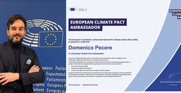 Il pugliese Domenico Pecere confermato Ambasciatore del Patto Europeo per il Clima