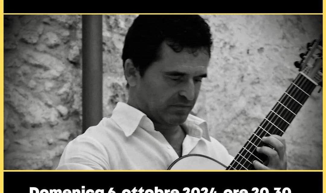 Concerto di chitarra del M° Antonio Molfetta, domenica 6 ottobre al Teatro di Mesagne