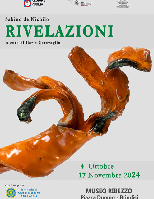 Brindisi, tutto pronto per l’inaugurazione della mostra “Rivelazioni” dell’artista Sabino de Nichilo, appuntamento nel Polo BiblioMuseale Museo Ribezzo