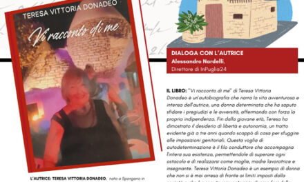 A Brindisi, nella Sala Conferenze dell’Accademia degli Erranti, la presentazione del libro di Teresa Vittoria Donadeo, “Vi racconto di me”