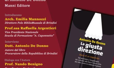 Venerdì 15 novembre la presentazione del libro “La giusta direzione. Storia di un Magistrato” di Antonio De Donno