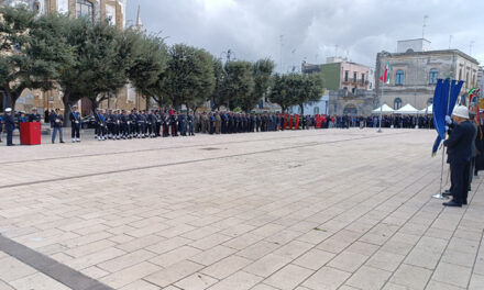 Brindisi, giorno dell’Unità Nazionale e Giornata delle Forze Armate, cerimonia di commemorazione in Piazza Santa Teresa