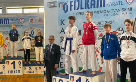 Karate, i piccoli gladiatori della Metropolitan Karate Brindisi in evidenza, al PalaPertini di Noicattaro un Oro e 4 bronzi