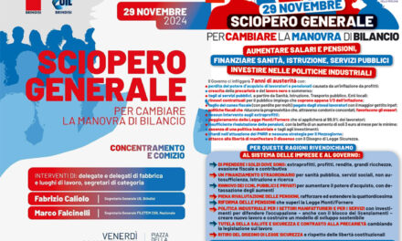 Sciopero generale 29 Novembre 2024, manifestazione a Brindisi