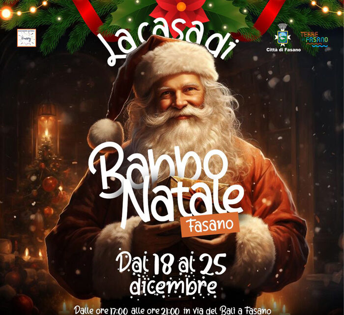 Fasano inaugura la Casa di Babbo Natale, l’appuntamento è per il 18 dicembre