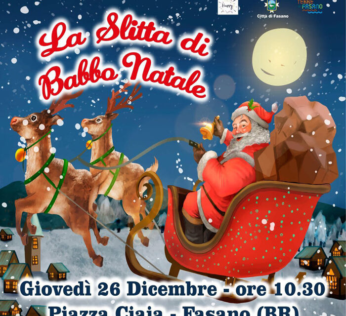 Natale a Fasano, Babbo Natale saluta i bambini in piazza Ciaia