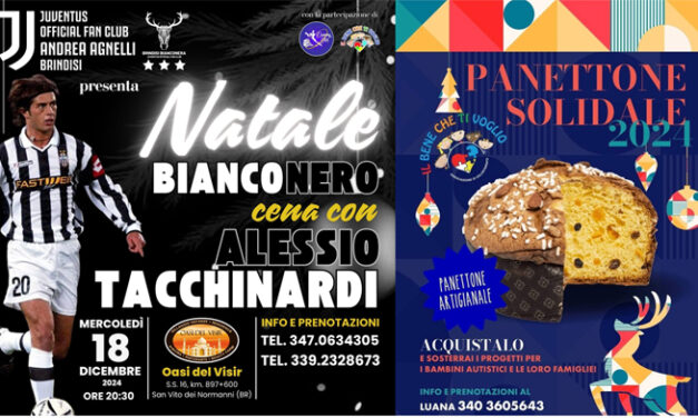 Lo Juventus Club ospita a Brindisi Alessio Tacchinardi, insieme per l’iniziativa benefica “panettone solidale” con l’Associazione “Il bene che ti voglio”