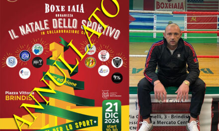 Annullato causa maltempo “Il Natale dello sportivo”. Rinviata a data da destinarsi la manifestazione sportiva in programma nella mattinata di oggi, sabato 21 dicembre in Piazza della Vittoria a Brindisi