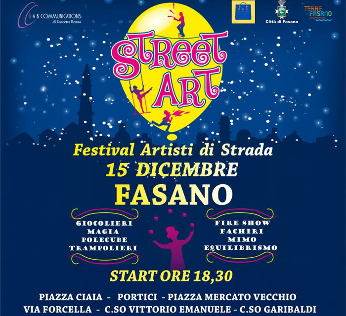 Natale a Fasano: tutto pronto per «Street Art – Festival Artisti di Strada»