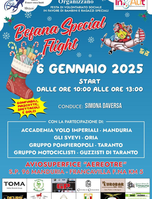 Befana special Flight, il 6 gennaio la Befana arriva in volo all’Aviosuperficie Aerotre