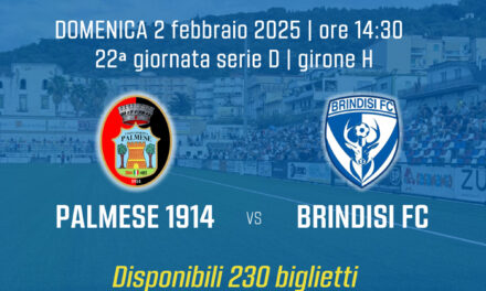 Calcio Serie D Girone H, US Palmese 1914 – Brindisi FC: online i biglietti per i tifosi ospiti