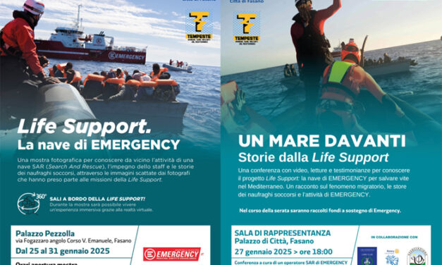 Fasano, Festival Tempeste – Immagini, suoni, racconti dal Mediterraneo: doppio appuntamento con Emergency