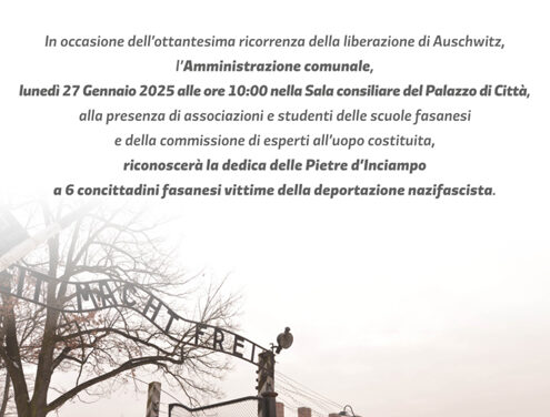 Fasano celebra il Giorno della Memoria