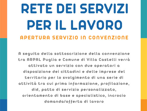 Rete dei servizi per il lavoro con i centri per l’impiego, siglate le convenzioni per l’apertura di sedi in convenzione decentrate per i Servizi del Lavoro