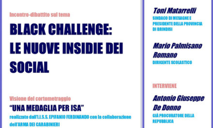 Convegno su “Black Challenge: le nuove insidie dei Social” al Ferdinando di Mesagne