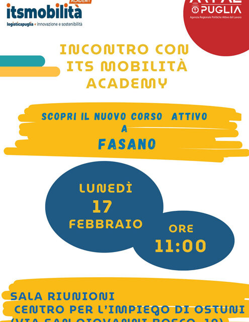 Logistica, corso di alta specializzazione a Fasano, il 17 febbraio a Ostuni la presentazione