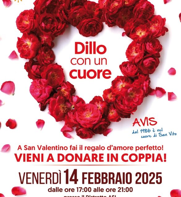 A San Valentino fai il regalo d’amore perfetto:  “Vieni a donare in  coppia”